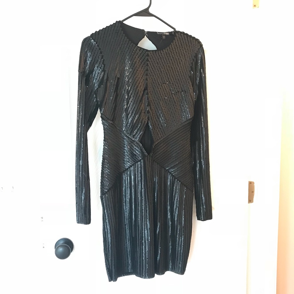 Express black sequin dress, size 6